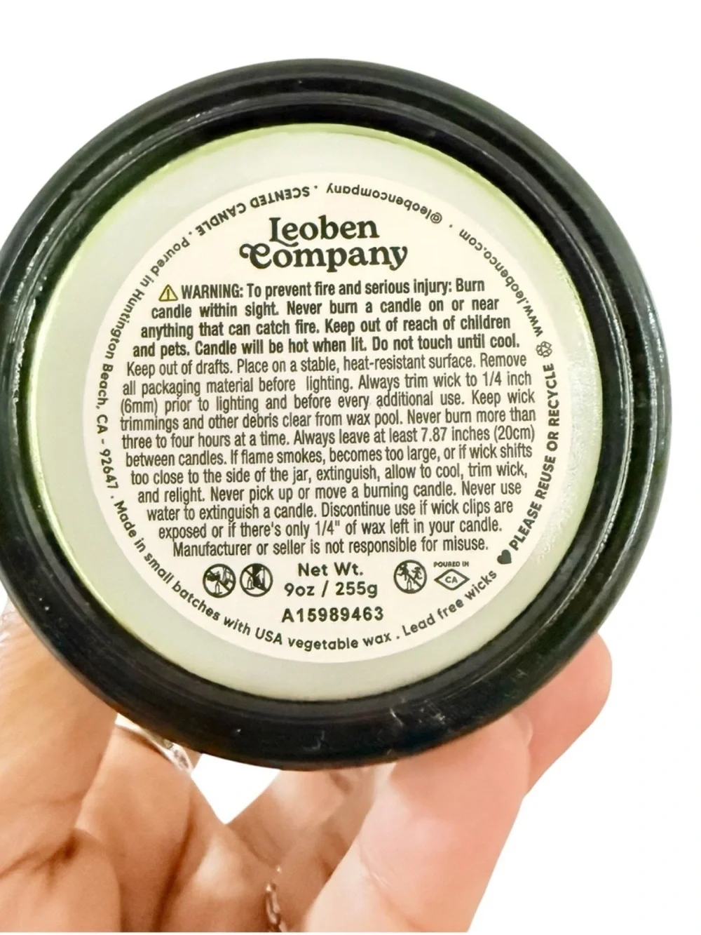 Leoben Company Rosemary Santal Green Soy Scented Candle